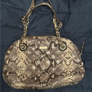 Kate Spade Brown Snake Print Shoulder Bag